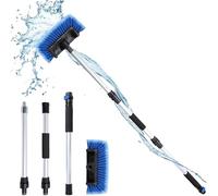 NAVAPAL Spazzola per lavaggio auto da 137,2 cm con manico lungo, setole morbide con manico estensibile e attacco per tubo flessibile per auto, camper, SUV, camion, barca, rivestimenti di casa,