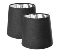 Navaris 2x Paralume Lampada in Tessuto Nero - Luce Tavolo Abatjour Lampadina E14