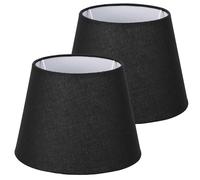 Navaris Set 2x Paralume Lampada Tessuto Nero Interno Bianco - Para Lume Abatjour Luce da Tavolo Lampadina E27 - Paralumi Grigi Ø 220-153 x 162 mm