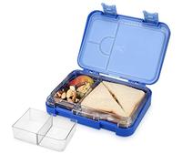 Navaris Bento Box Porta Pranzo - Lunch Box 4/6 Scomparti - Porta Pranzo Piccolo ed Ermetico - Portapranzo Ufficio - Schiscetta Pranzo - Blu Scuro