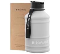 Navaris Borraccia Palestra Acqua Acciaio Inox 2,2 Litri - Bottiglia Acqua XXL Senza BPA Fitness Sport Ginnastica - Tanica Grande con Tappo Antigoccia