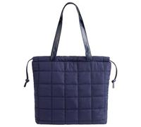 Navaris Borsa Trapuntata Donna - Borsa Tote e a Secchiello 2 in 1- Imbottita Capiente e Leggera - Ideale per Lavoro Viaggio e Università - Puffer Tote Bag Unisex - Blu Marino