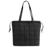 Navaris Borsa Trapuntata Donna - Borsa Tote e a Secchiello 2 in 1- Imbottita Capiente e Leggera - Ideale per Lavoro Viaggio e Università - Puffer Tote Bag Unisex - Nero