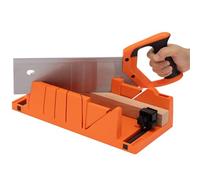 Navaris Box Taglia Cornici - Scatola di Mitra con Angoli di Taglio 90° 45° 22,5° - Scatola per Sega Falegnameria - Taglio Legno Fai da Te - Include Seghetto Manuale e Morsetti