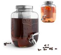 Navaris Brocca per Caffè Cold Brew - Caraffa per Infuso Caffè e Tè Freddo - Filtro Infusore in Acciaio Inox Rimovibile - Capacità 4 L - Rubinetto a Prova di Perdite