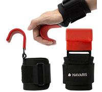Navaris Cinghie Sollevamento Pesi Gancio Metallo - Set di 2 Cinghie Polsi Imbottite - Bilanciere Bodybuilding Fitness - Polsiere Unisex