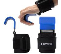 Navaris Cinghie Sollevamento Pesi Gancio Metallo - Set di 2 Cinghie Polsi Imbottite - Bilanciere Bodybuilding Fitness - Polsiere Unisex