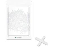 Navaris Distanziatori a Croce per Piastrelle - 100 Livellanti 3mm - 2/4 Mattonelle Spazio Fughe - Base Pavimentazioni Superfici Crocette Lunghe 3cm