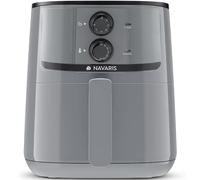 Navaris Friggitrice ad Aria Grigia - Capacità 4,3 L - per Cucinare e Friggere con Meno Olio - Friggitrici Cucina Salutare Veloce - per 4 Persone - Air Fryer - 1500 W - Grigio