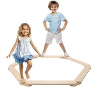 Navaris Gioco per Equilibrio Bambini - Travi Percorso Bilanciamento Montessori - 6 Travi di Equilibrio - Creativo per Uso Interno ed Esterno