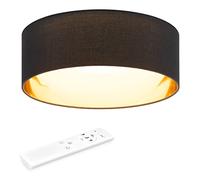 Navaris Lampadario LED Luce Regolabile - Lampada Sospensione Cupola - Plafoniera Rotonda Soffitto Ø 32 cm - per Camera da Letto Soggiorno Cucina - Illuminazione Dimmer - Nero Oro