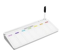 Navaris Lavagna Cancellabile da Tavolo - Lavagna Bianca e Weekly Planner - Compatta com Portaoggetti per Scrivania - Portatile con Portapenne e Supporto per Telefono - 40 x 18 x 5,5 cm