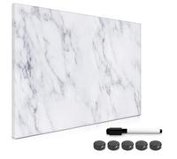 Navaris Lavagna Magnetica Scrivibile con Calamite - 40x60cm 5 Magneti 1 Pennarello - Lavagnetta Memo Board - Bacheca Parete Cancellabile - Marmo Bianco