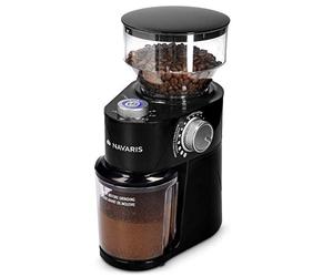Navaris Macinacaffè Elettrico - Macina Caffè Regolabile 200 W - Macinino Trita Chicchi 250 g - Coffee Grinder per Macchinetta del Caffè - Nero