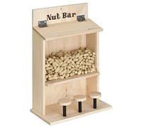 Navaris Mangiatoia per Scoiattoli - Scatola per Alimenti Scoiattolo da Esterno - Squirrel Nut Bar - Alimentatore Decorativo - 42x28x15,5cm - Legno