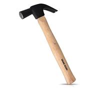Navaris Martello con penna a granchio - Manico in legno duro Hickory 33cm - Testa in acciaio inox levachiodi 450g - Martelletto carpentiere - S