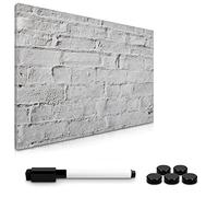 Navaris Memo Board Lavagna Magnetica 40x60cm - Lavagnetta Scrivibile Cancellabile con 1x Pennarello e 5X Calamite - Bacheca Design White Wall