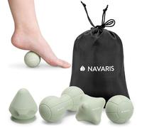 Navaris Palline Massaggio - Set di 5x per Massaggio Piedi e Gambe - Pallina Massaggio Muscolare Yoga - Automassaggio Glutei Schiena Spalle - Borsa Inclusa