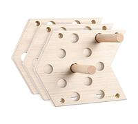 Navaris Pegboard Pannello Allenamento Arrampicata Legno - Set 3 Pegboard Arrampicata e 2 Maniglie - Avambracci Attrezzi Palestra - Allenamento a Casa