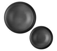 Navaris Piatti Fondi in Porcellana Nera - Set di 2 Piatti Moderni Neri - Design Minimalista ed Elegante - Ideali per Pasta Insalata e Dessert - Adatti a Microonde e Lavastoviglie