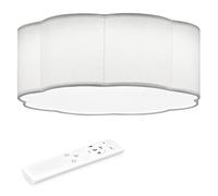 Navaris Plafoniera Soffitto Luce LED Dimmerabile - Lampadario Camera da Letto 35 cm - Lampada Bianca a Forma di Fiore 8 Petali - con Telecomando