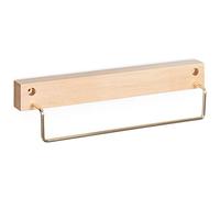 Navaris Portasciugamani 8x30x5,5 cm Bagno Cucina - Porta Asciugamani da Muro - Porta Salviette da Parete - Design Minimalista - Legno Faggio Rame Oro