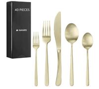 Posate Acciaio Inox Set da 40 Pezzi per 8 Persone Lavabile in Lavastoviglie