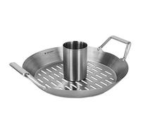 Navaris rostiera Grill Barbecue per Pollo - Supporto Cottura arrosto BBQ pollame Ø 30,5cm - cuocipollo in Acciaio Inox con Contenitore aromi