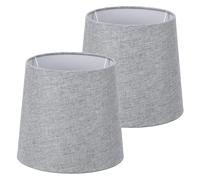 2x Paralume Lampada Tessuto Bianco Luce Tavolo Abatjour Lampadina E14