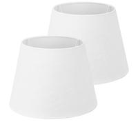 Navaris Set 2x Paralume Lampada Tessuto Bianco Interno Bianco - Para Lume Abatjour Luce da Tavolo Lampadina E27 - Paralumi Grigi Ø 220-153 x 162 mm