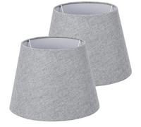 Navaris Set 2x Paralume Lampada Tessuto Grigio Interno Bianco - Para Lume Abatjour Luce da Tavolo Lampadina E27 - Paralumi Grigi Ø 220-153 x 162 mm