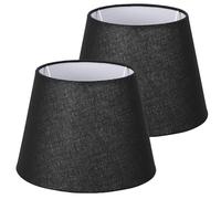 Navaris Set 2x Paralume Lampada Tessuto Nero Interno Bianco - Para Lume Abatjour Luce da Tavolo Lampadina E27 - Paralumi Grigi Ø 220-153 x 162 mm