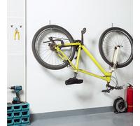 Navaris Set 8 Ganci Parete Garage a Forma di J - Gancio Bici Muro - Porta Biciclette Sospesi- Appendi Bici Sci Soffitto - Portabici da Appendere - 15 x 11 x 3 cm - Max 15 kg