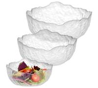 Navaris Set Ciotole da Portata in Vetro - Insalatiere Trasparenti Ø 19,6cm 16cm 13cm - Ciotola per Cucinare e Servire - Design Trasparente