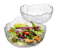 Navaris Set Ciotole da Portata in Vetro - Insalatiere Trasparenti Ø 19,6cm 23,9cm - Ciotola per Cucinare e Servire - Design Trasparente