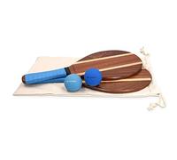 Navaris Set Racchettoni da Spiaggia Legno con Palline - Racchette Beach Tennis Coppia - Racchettoni Beach Tennis - Racchette da Spiaggia - Borsa Inclusa