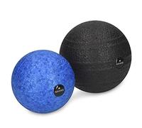 Navaris Sfere da Massaggio Fasce - Set 2x Palle Massaggianti Trigger Point Dolore Miofasciale - Palline Roller Ball Automassaggio 2 Misure - Blu Nero