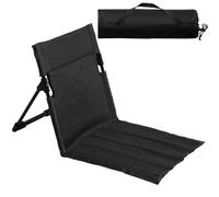 Navaris Tappetino da Spiaggia Pieghevole con Schienale - Poggia Schiena da Spiaggia Comodo e Resistente - Poggiaschiena da Viaggio e Picnic - Leggero e Facile da Trasportare - Nero