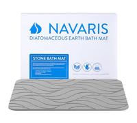 Navaris Tappeto Bagno Assorbente Bianco - Tappeto Pietra Diatomite - Tappetino Antiscivolo Doccia - Asciuga Passi 60 x 39 cm - Accessori Casa Moderna