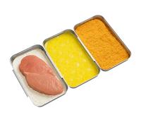 Navaris Teglie da Forno in Acciaio Inox - Set di 3 Teglie Rettangolari - Set di Teglia Forno Rettangolare - Leccarda per Impanare e Infarinare - Placca da Forno