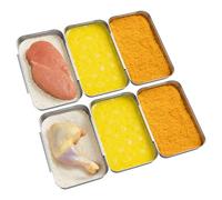 Navaris Teglie da Forno in Acciaio Inox - Set di 6 Teglie Rettangolari - Set di Teglia Forno Rettangolare - Leccarda per Impanare e Infarinare - Placca da Forno