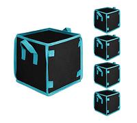 Navaris Vasi in Tessuto - Set 5 Pezzi per Piante da Esterno e Interno - Contenitori per Frutta e Ortaggi da 18 l con Manici