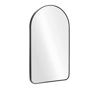 NavarisSpecchio da parete bombato con cornice - Decorativo 45 x 80 cm da appendere - Per bagno corridoio WC - Angoli arrotondati superiore - Nero