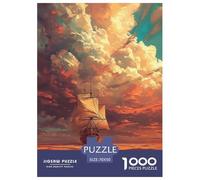 Nave a vela, puzzle da 1000 pezzi, nuvole magnifiche puzzle, un puzzle sfidante, 100% cartone riciclato, regalo per donne e uomini, 70 x 50 cm/1000 pezzi
