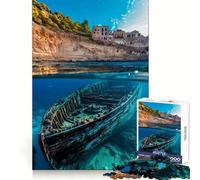 Nave affondata ﹨u Puzzle di città costiera per adolescenti 1000 pezzi Gioco di esercizi mentali Attività domestica Taglio di precisione Decorazione murale 38x26cm
