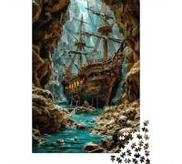 Nave all'ingresso della grotta Puzzle Da 1000 Pezzi Per Svago Personale, Cartone Riciclato Premium, Arredamento Interno, Regalo Di Pasqua, Gioco Educativo 70x50cm/1000pcs