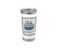 Nave Clipper di storia marittima nautica di Boston Massachusetts Bicchiere termico in acciaio inox doppia parete