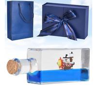 Nave da Crociera Fluid Drift Bottiglia con Base Luminosa, Acrilico Titanic Cruise Ship Fluid Drift Bottle, Non Affondare Mai La Della Nave A Deriva Fluid, Sollievo dello Stress, per Decorazione (B)