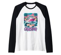 Nave da Crociera Tropicale Sunset Paradise Maglia con Maniche Raglan