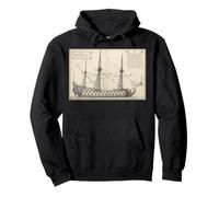 Nave da guerra a vela francese Felpa con Cappuccio